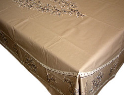 French coated tablecloth (olives 2009. natural)